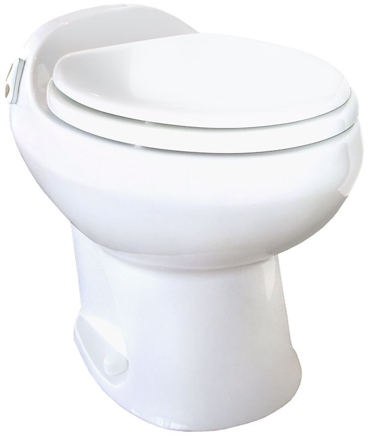 Thetford Toilet, Aria ® Deluxe II, Permanent, High Profile, Elongated Seat with 17-1/2 Inch Seat Height, Push Button Flush Control – 19764