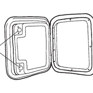 Thetford Toilet Service Door, Replacement for Cassette ® Permanent Toilet, Model 3, With Lock/ Key Assembly, Side Hinge, White – 2680580