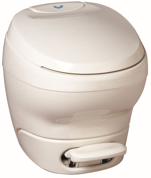 Thetford Toilet, Aqua-Magic ® Bravura, Permanent, Low Profile, Round Seat with 13-1/8 Inch Seat Height, Pedal Flush Control, Pulsating Flush – 31120