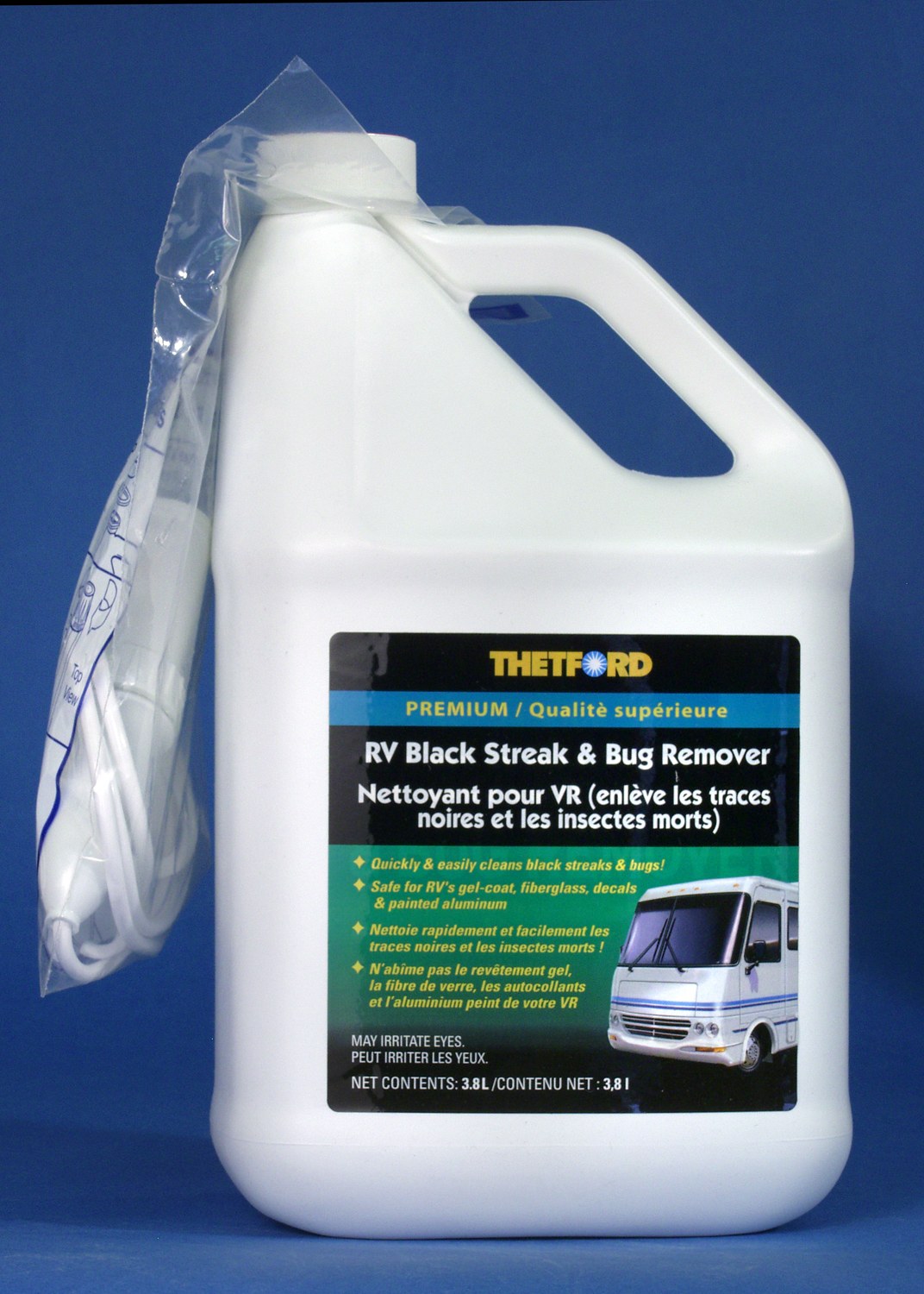 Thetford Black Streak Remover, Use to Remove Black Streaks/ Bugs and Other Tough Soils on Gel-Coat Surface/ Fiberglass/ Painted Aluminum – 32632