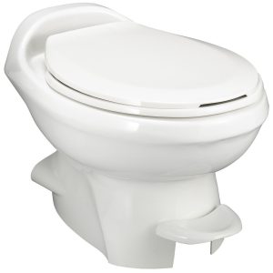 Thetford Toilet, Aqua-Magic ® Style Plus, Permanent, Low Profile, Round Seat with 12-15/16 Inch Seat Height, Pedal Flush Control – 34433