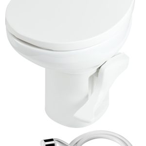 Thetford Toilet, Aqua Magic ® Style II, Permanent, High Profile, Round Seat with 17-7/8 Inch Seat Height, Pedal Flush Control, Full Bowl Flush – 42060