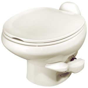 Thetford Toilet, Aqua Magic ® Style II, Permanent, Low Profile, Round Seat with 12 Inch Seat Height, Pedal Flush Control, Full Bowl Flush – 42063