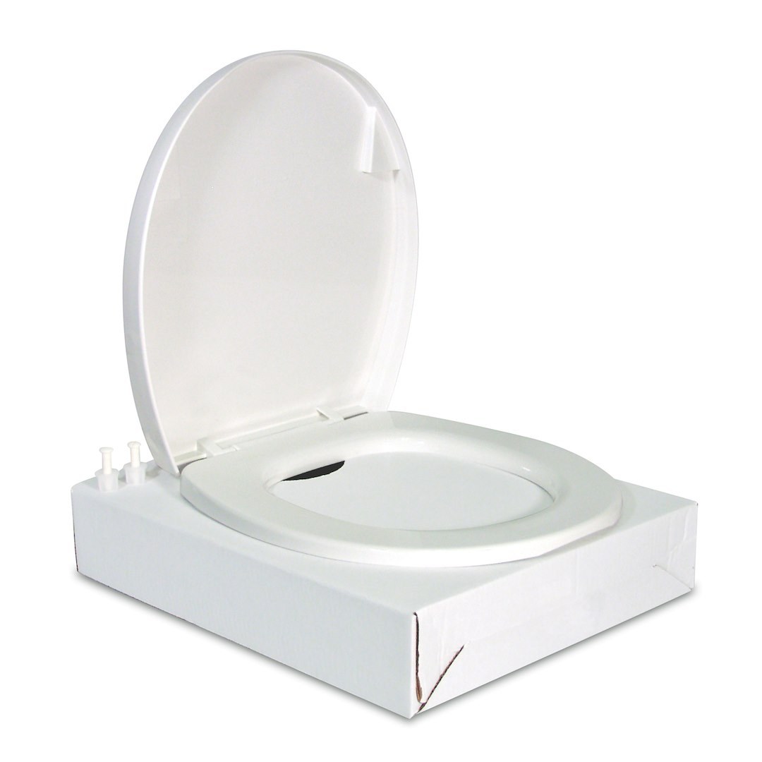 Thetford Toilet Seat, Elongated, Closed Front, White, Without Logo, With Cover – 42178