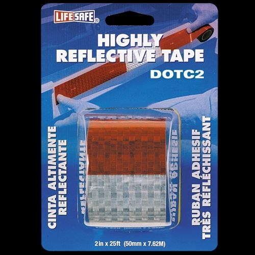 Top Tape Reflective Tape, Light Reflective, 2 Inch Width X 25 Foot Length Roll, Red and Silver – RE2125