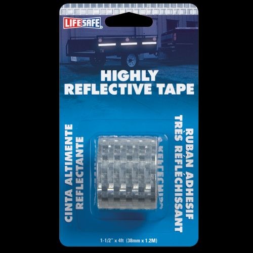 Top Tape Reflective Tape, Light Reflective, 1-1/2 Inch Width X 4 Foot Length Roll, Silver – RE802