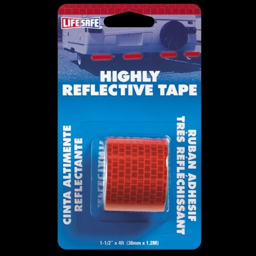 Top Tape Reflective Tape, Light Reflective, 1-1/2 Inch Width X 4 Foot Length Roll, Red, Apply Only at Temperature Above 50 Degree Fahrenheit – RE804