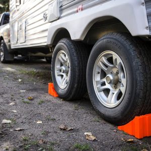 Tri-Lynx Wheel Chock, Chock R Dock, Orange, Copolymer Polypropylene, Single, Used as Wheel Chock and Tongue Dock – 00030