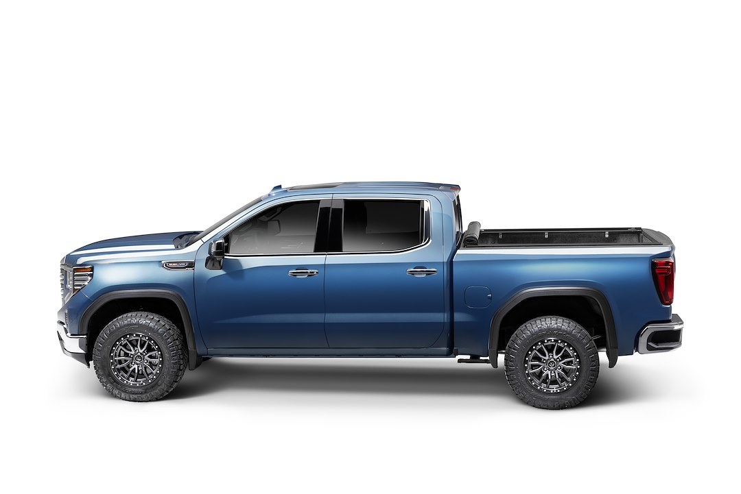 TruXedo Tonneau Cover, Pro X15 Ts, Soft Roll-Up Hook and Loop, Low Profile, Matte Black, Woven Fabric, Tailgate Handle Lock – 1249816