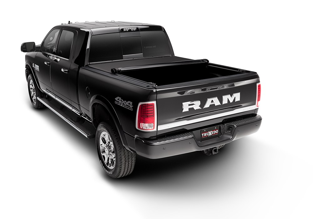 TruXedo Tonneau Cover, Pro X15, Soft Roll-Up Hook and Loop, Lockable Using Tailgate Handle Lock, Black Matte, Woven Fabric – 1446901