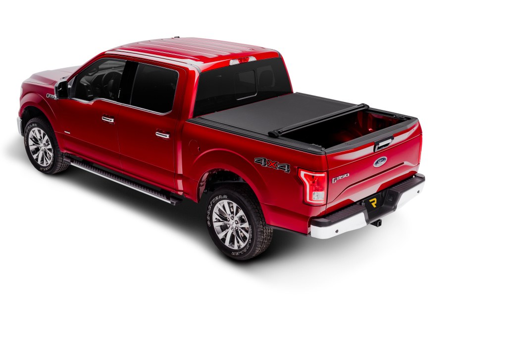 TruXedo Tonneau Cover, Pro X15, Soft Roll-Up Hook and Loop, Lockable Using Tailgate Handle Lock, Black Matte, Woven Fabric – 1469101