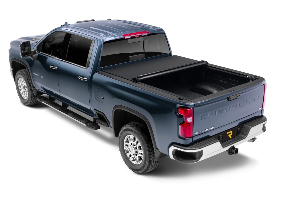 TruXedo Tonneau Cover, Pro X15, Soft Roll-Up Hook and Loop, Lockable Using Tailgate Handle Lock, Black Matte, Woven Fabric – 1473301