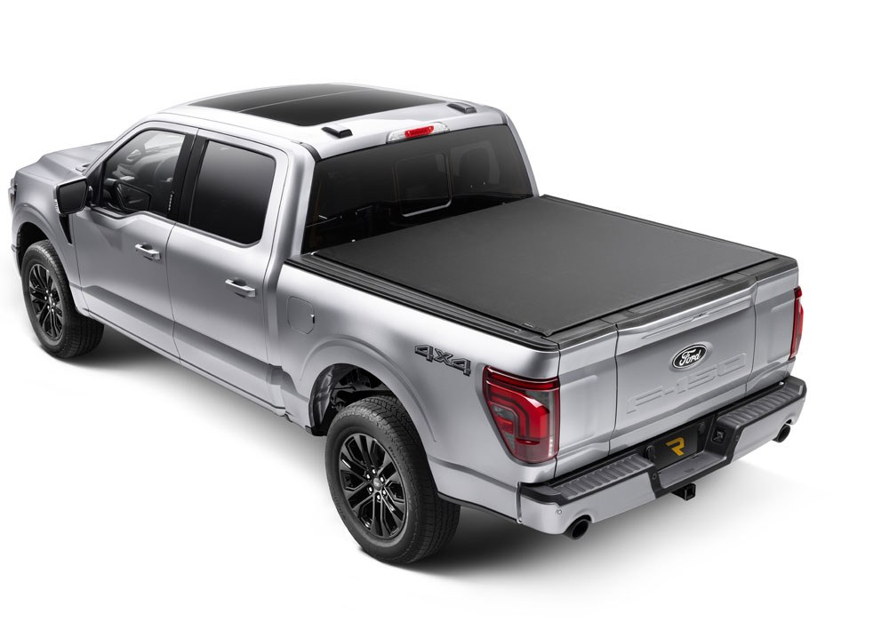 TruXedo Tonneau Cover, Pro X15, Soft Roll-Up Hook and Loop, Lockable Using Tailgate Handle Lock, Black Matte, Woven Fabric – 1497701