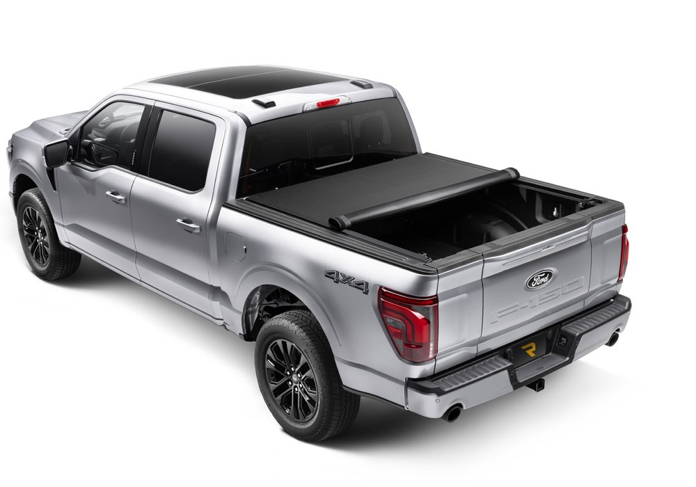 TruXedo Tonneau Cover, Pro X15, Soft Roll-Up Hook and Loop, Lockable Using Tailgate Handle Lock, Black Matte, Woven Fabric – 1497701