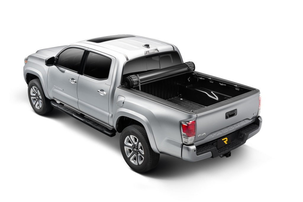 TruXedo Tonneau Cover, Sentry Ct, Hard Roll-Up, Non Lockable, Black Matte, Woven Fabric Over Black Aluminum Slats – 1557116