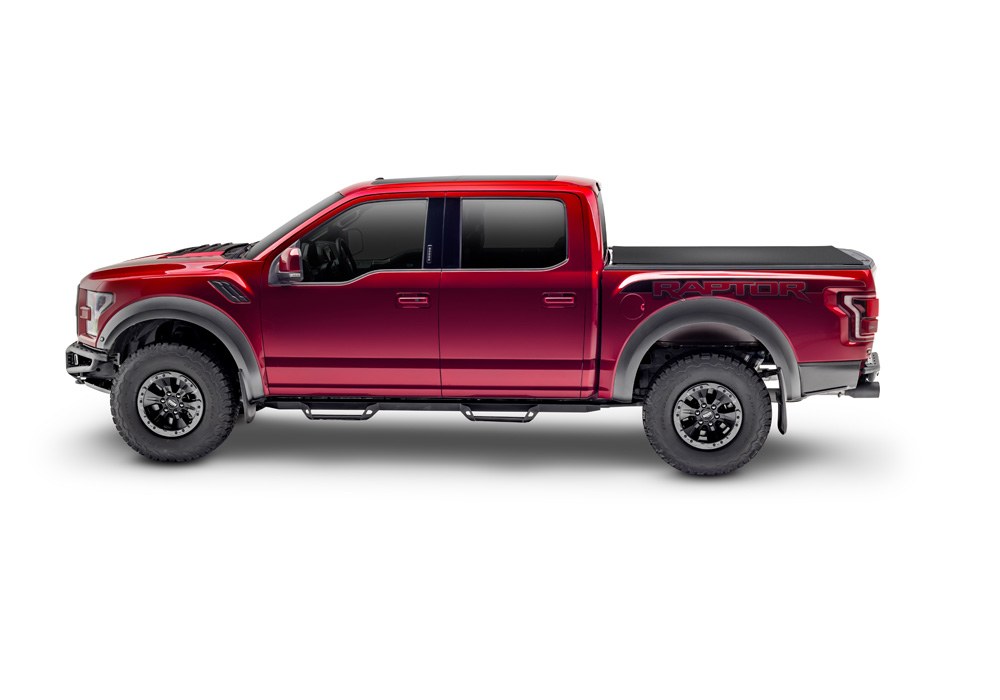 TruXedo Tonneau Cover, Sentry Ct, Hard Roll-Up, Non Lockable, Black Matte, Woven Fabric Over Black Aluminum Slats – 1598316