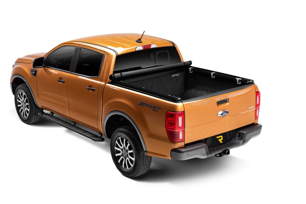 TruXedo Tonneau Cover, Truxport, Soft Roll-Up Hook and Loop, Low Profile, Black, Leather-Grain Vinyl, Non Lockable – 231701