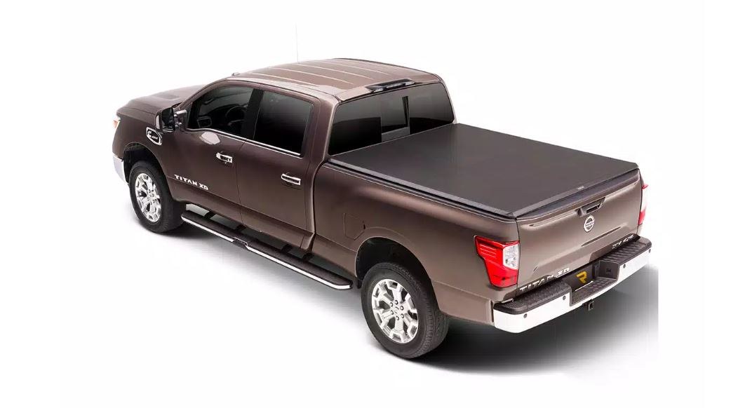TruXedo Tonneau Cover, Truxport, Soft Roll-Up Hook and Loop, Lockable Using Tailgate Handle Lock, Black, Vinyl – 288601