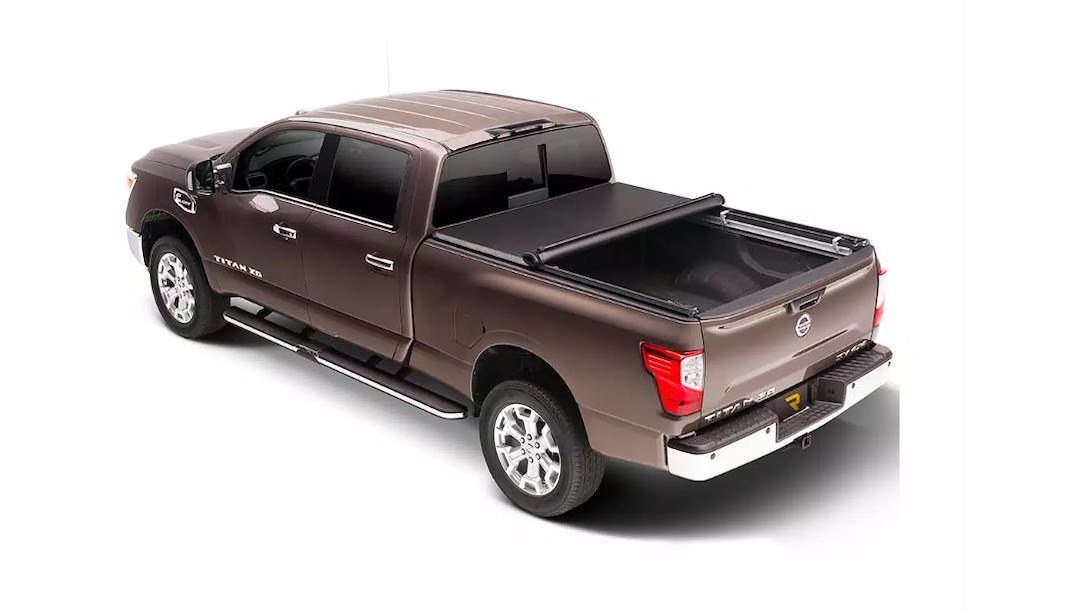 TruXedo Tonneau Cover, Truxport, Soft Roll-Up Hook and Loop, Lockable Using Tailgate Handle Lock, Black, Vinyl – 288601