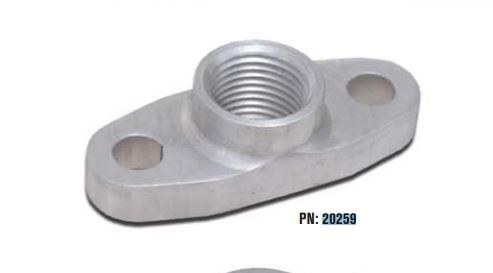 Turbonetics Turbocharger Oil Return Flange, For Use with T3 and T3/T4 Turbochargers, 1/2 Inch NPT Female Thread, Aluminum – 20259