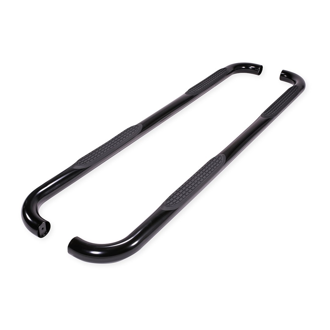 TrailFX Nerf Bar, Tfx Round Tube Side Steps, With Step Pads, 3 Inch Round Bent, Powder Coated, Black, Steel, Without End Caps – 1160631073