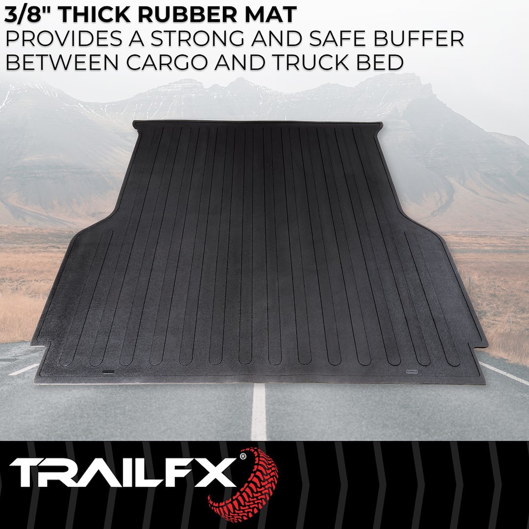 TrailFX Bed Mat, Tfx Bed Mats, Direct-Fit, Drop-IN, Without Raised Edges, Textured Pebble Surface Design, Black, Rubber – 619N