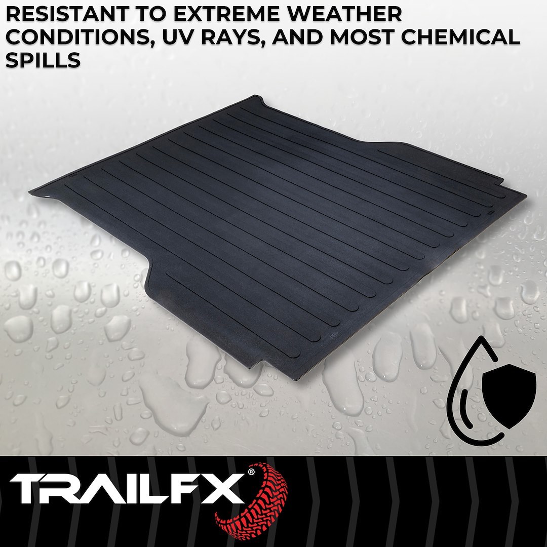 TrailFX Bed Mat, Tfx Bed Mats, Direct-Fit, Drop-IN, Without Raised Edges, Textured Pebble Surface Design, Black, Rubber – 702N