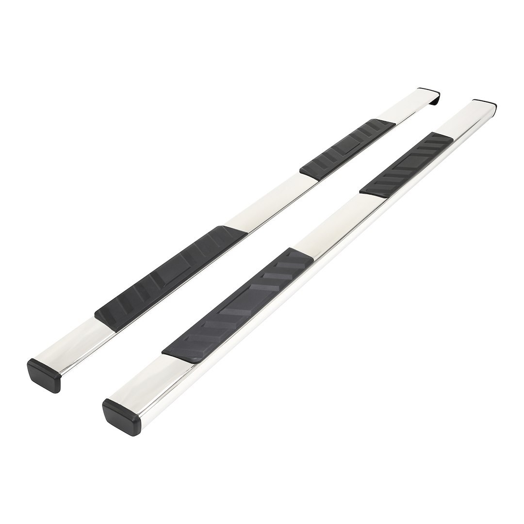 TrailFX Nerf Bar, Tfx 4″ Trapezoid Side Steps, With Step Pads, 4 Inch Trapezoidal Straight, Polished, Stainless Steel, With Plastic End Caps – A4002S