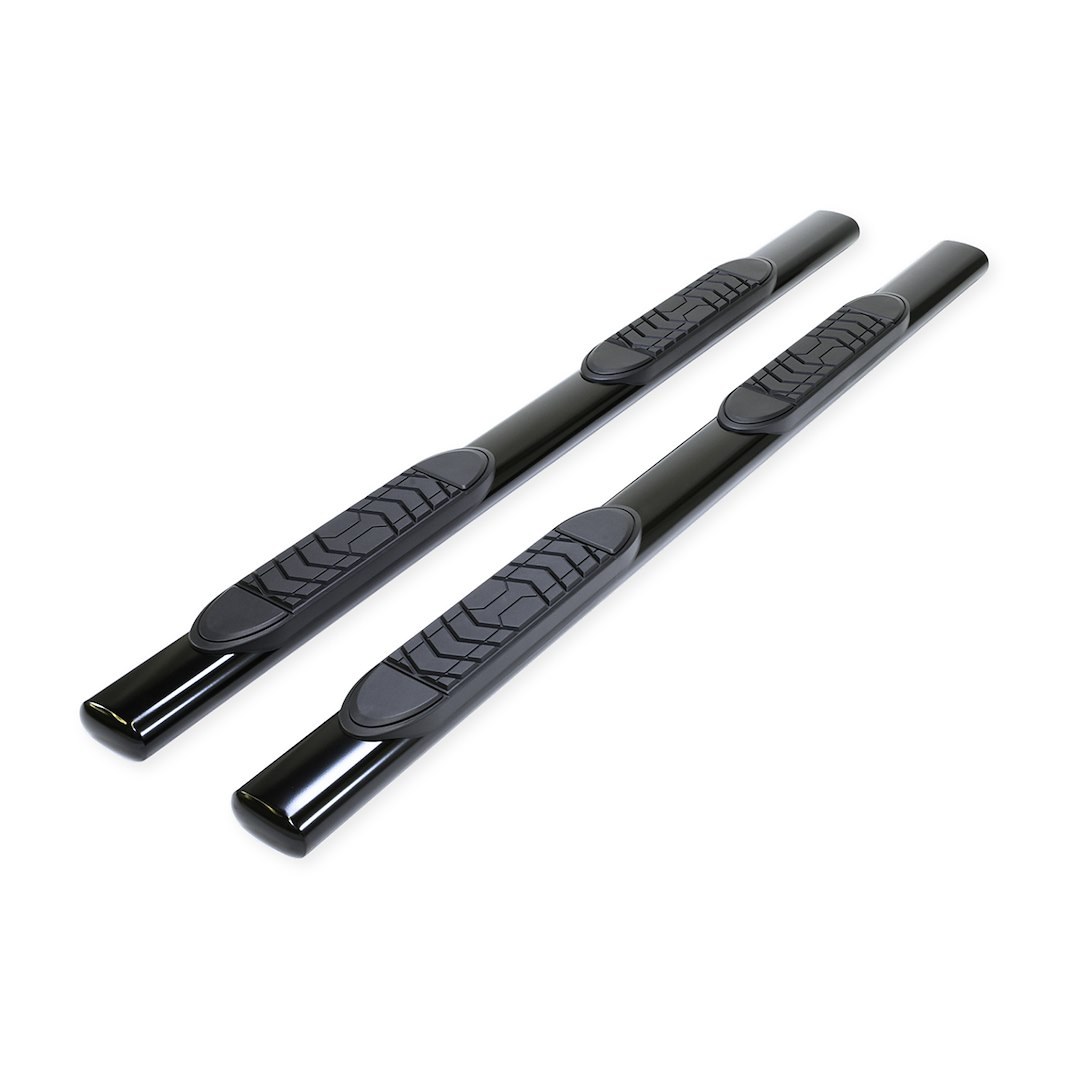 TrailFX Nerf Bar, Tfx 5″ Oval Straight Side Bars, With Step Pads, 5 Inch Oval Straight, Powder Coated, Black, Steel, With Welded End Caps – A7009B