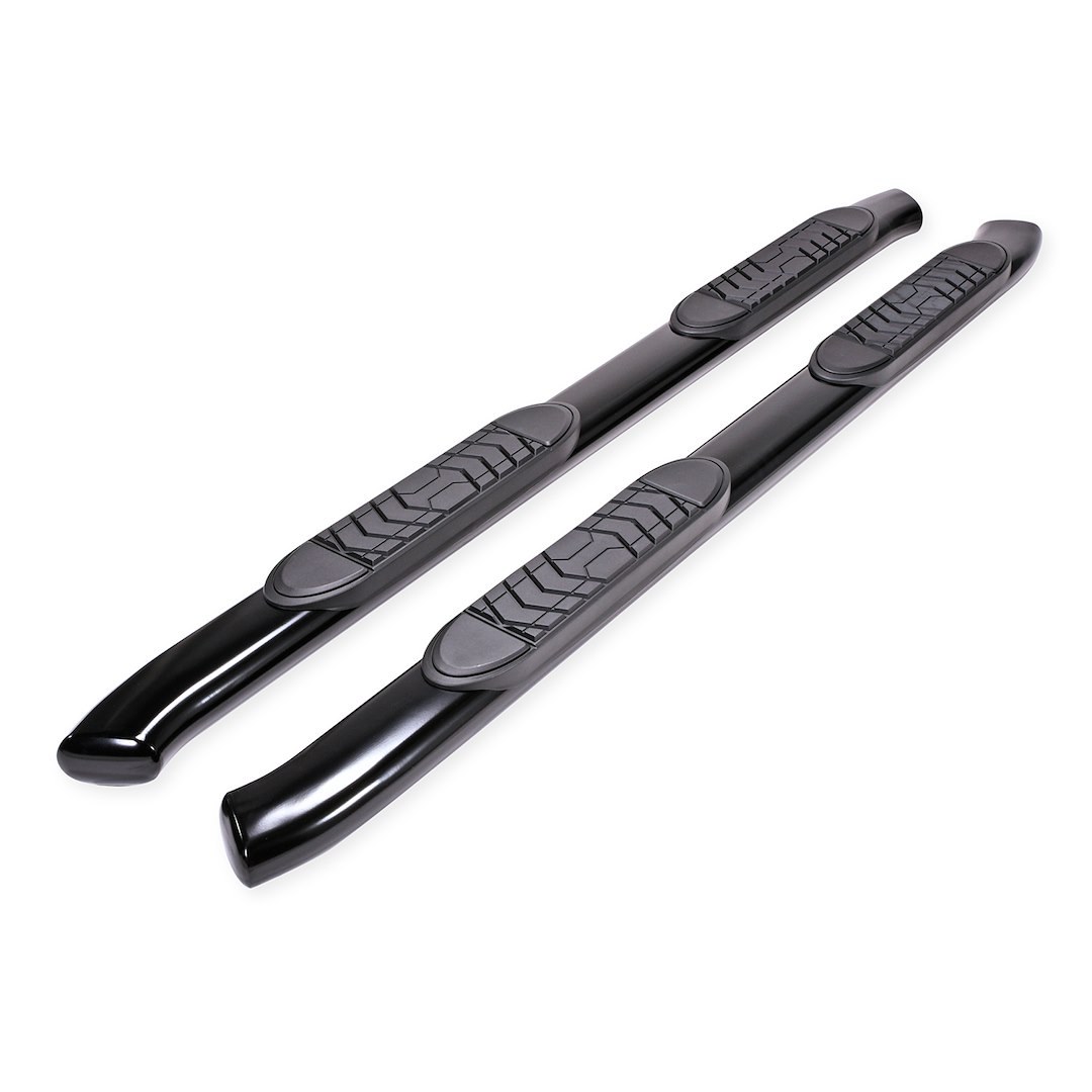 TrailFX Nerf Bar, Tfx 5″ Oval Bent Side Bars, With Step Pads, 5 Inch Oval Bent, Powder Coated, Black, Steel, With Welded End Caps – A7063B