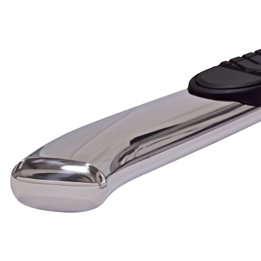 TrailFX Nerf Bar, Tfx 5″ Oval Bent Side Bars, With Step Pads, 5 Inch Oval Bent, Polished, Stainless Steel, With Welded End Caps – A7071S