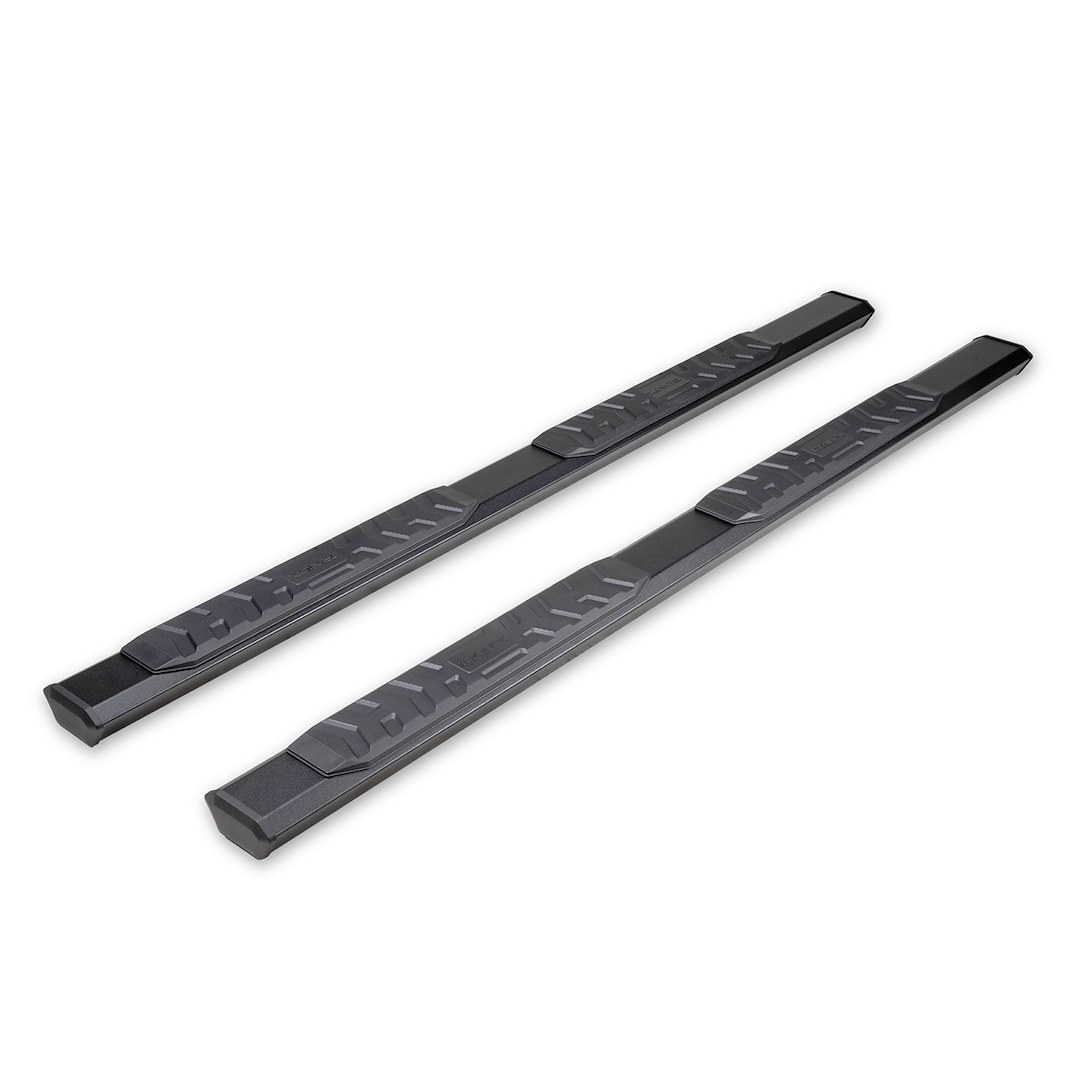 TrailFX Nerf Bar, Trailfx A4 Series, With Step Pads, 4-1/2 Inch Hexagonal Straight, Powder Coated, Titanium Black, Aluminum – AL4012B