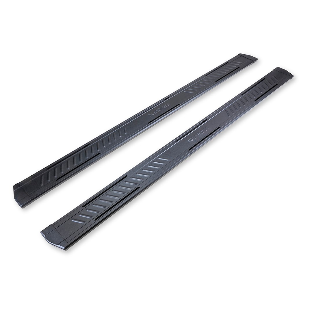 TrailFX Running Board, Trailfx A6 Series, With 6-1/2 Inch Wide Step Area, Powder Coated, Titanium Black, Aluminum – AL6009B