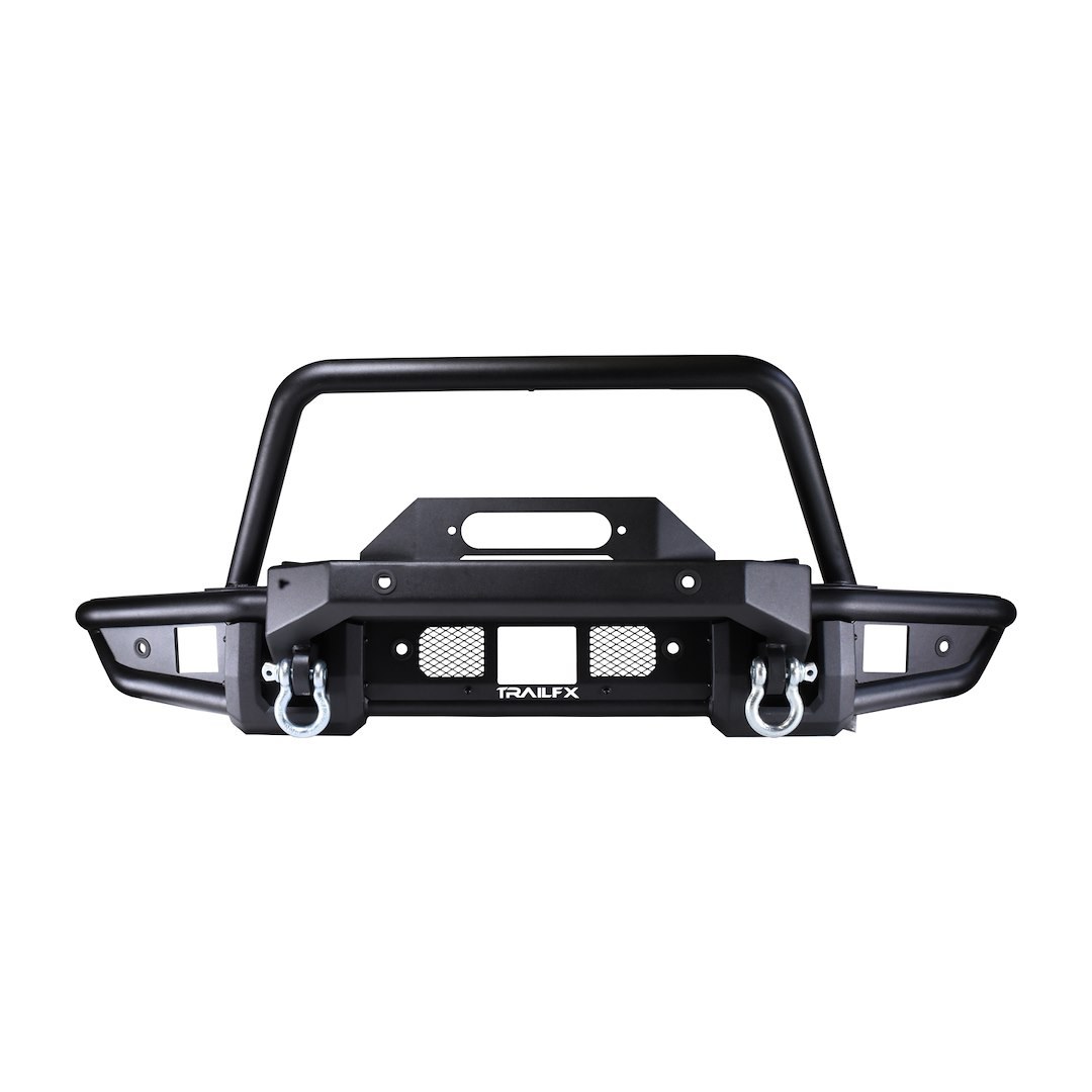 TrailFX Bumper, Trailfx Bronco Products, One Piece Design, Direct-Fit, Mounting Hardware Included, With Winch Mount, With Pre Runner Guard – BR002T