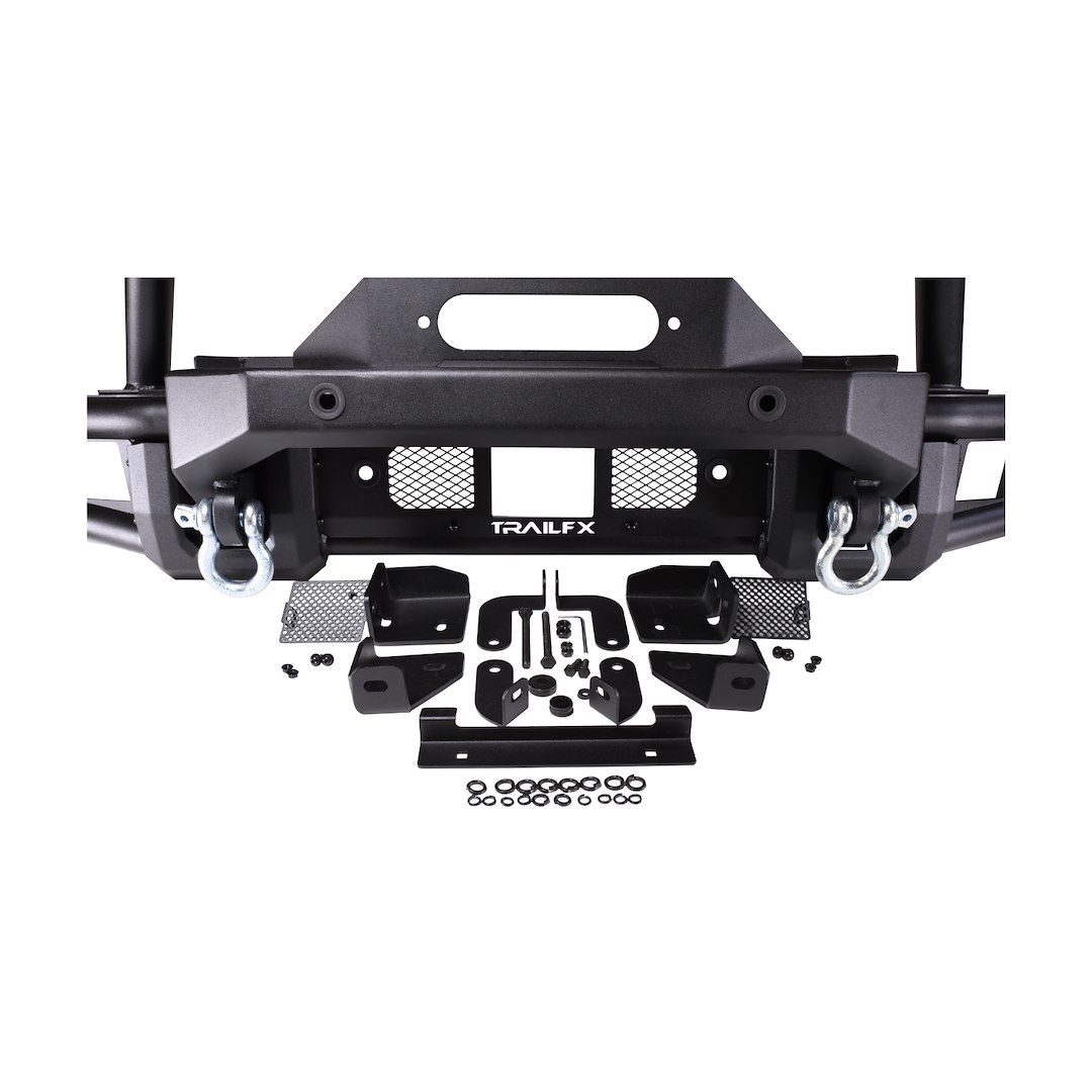 TrailFX Bumper, Trailfx Bronco Products, One Piece Design, Direct-Fit, Mounting Hardware Included, With Winch Mount, With Pre Runner Guard – BR002T