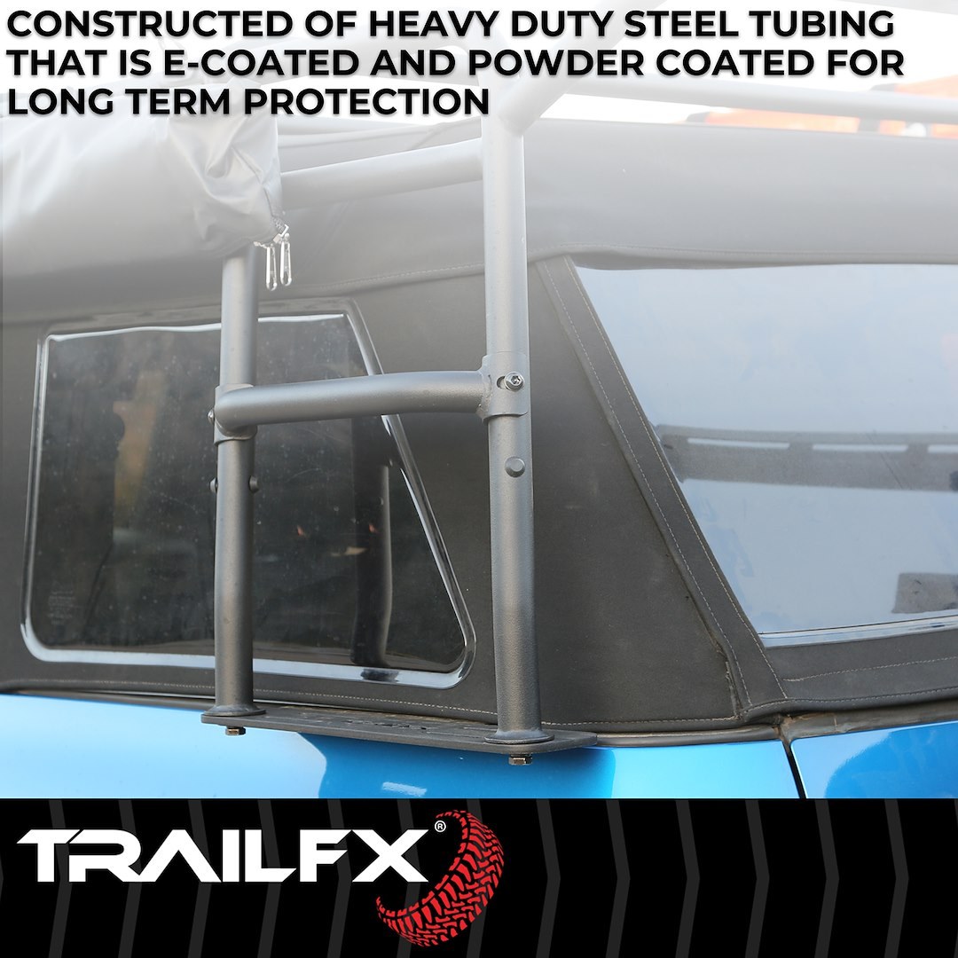 TrailFX Roof Rack, Steel, 300 Pound Dynamic Capacity, 600 Pound Static Capacity, Bolt-On Mount, Textured Black Powder Coat – BR015T