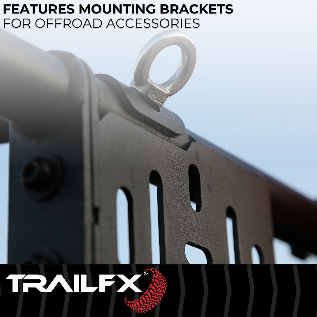 TrailFX Roof Rack, Steel, 300 Pound Dynamic Capacity, 600 Pound Static Capacity, Bolt-On Mount, Textured Black Powder Coat – BR015T