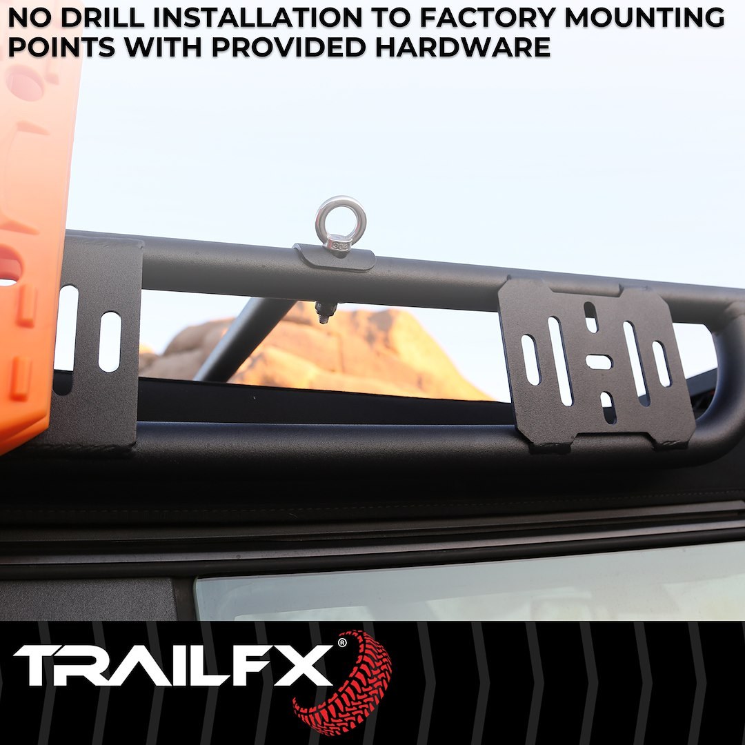 TrailFX Roof Rack, Steel, 300 Pound Dynamic Capacity, 600 Pound Static Capacity, Bolt-On Mount, Textured Black Powder Coat – BR015T