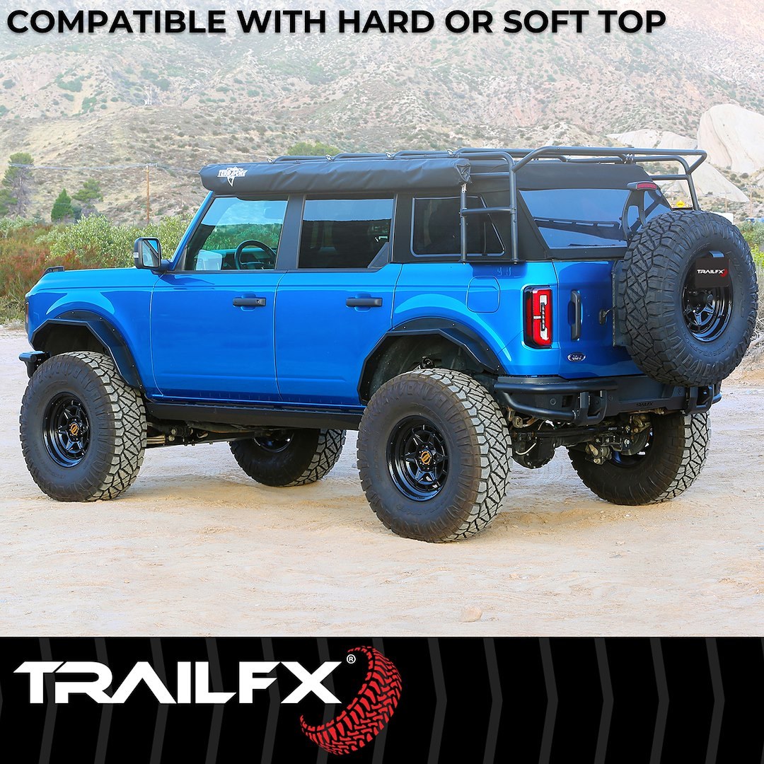 TrailFX Roof Rack, Steel, 300 Pound Dynamic Capacity, 600 Pound Static Capacity, Bolt-On Mount, Textured Black Powder Coat – BR015T