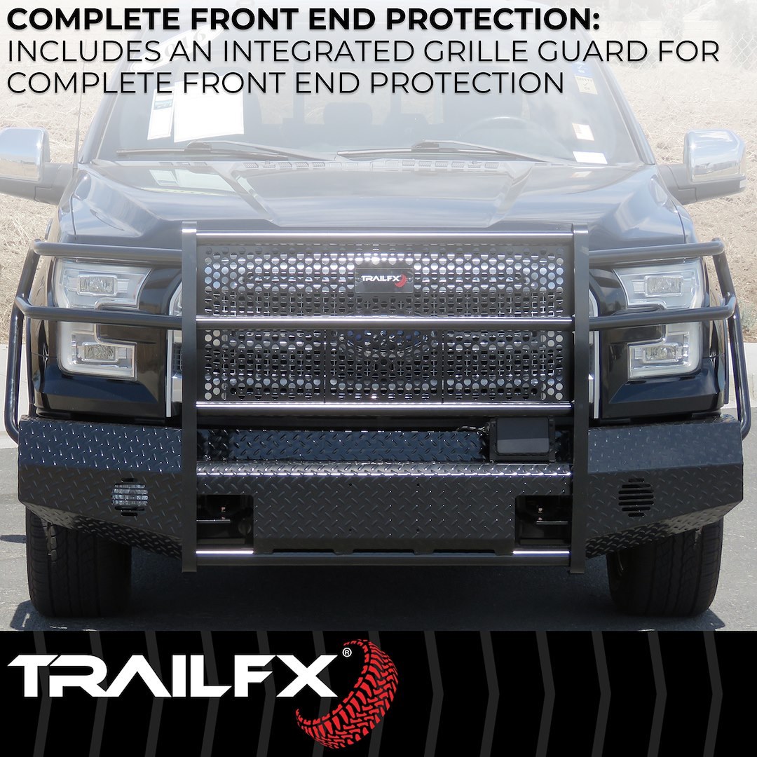 TrailFX Bumper, Tfx Full Replacement Bumpers, One Piece Design, Use Original/ Factory Mounting Hardware, With Grille Guard/ Grille Mesh – FX3004A
