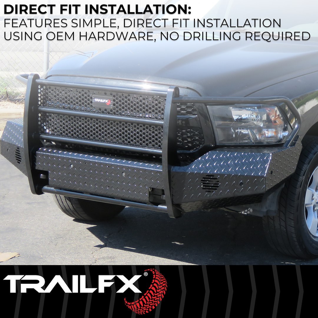 TrailFX Bumper, Tfx Full Replacement Bumpers, One Piece Design, Use Original/ Factory Mounting Hardware, With Grille Guard/ Grille Mesh – FX3010A