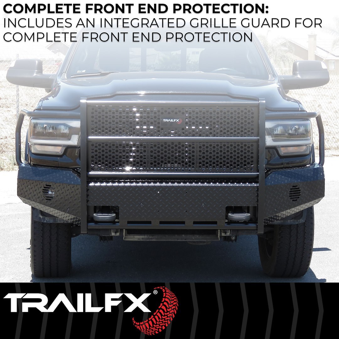 TrailFX Bumper, Tfx Full Replacement Bumpers, One Piece Design, Use Original/ Factory Mounting Hardware, With Grille Guard/ Grille Mesh – FX3013A