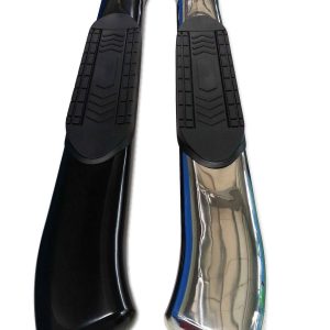 TrailFX Point of Purchase Display, Tfx Point of Purchase Display, Sample of 6 Inch Oval Bent Polished Stainless Steel and Black Side Bars – G5007