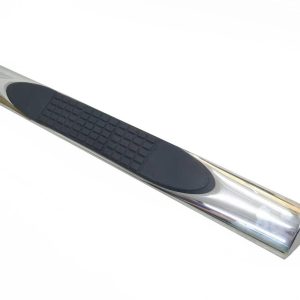 TrailFX Point of Purchase Display, Tfx Point of Purchase Display, Sample of 4 Inch Oval Straight Polished Stainless Steel and Black Side Bars – G5010