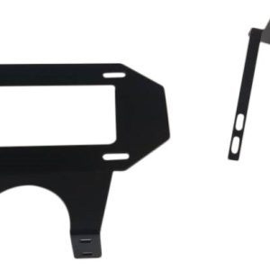 TrailFX License Plate Bracket, Textured Powder Coated, Black, Steel, Designed for Spare Tire & Wheel Mount, With Hardware and LED Lights – JL07LP