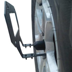 TrailFX License Plate Bracket, Textured Powder Coated, Black, Steel, Designed for Spare Tire & Wheel Mount, With Hardware and LED Lights – JL07LP
