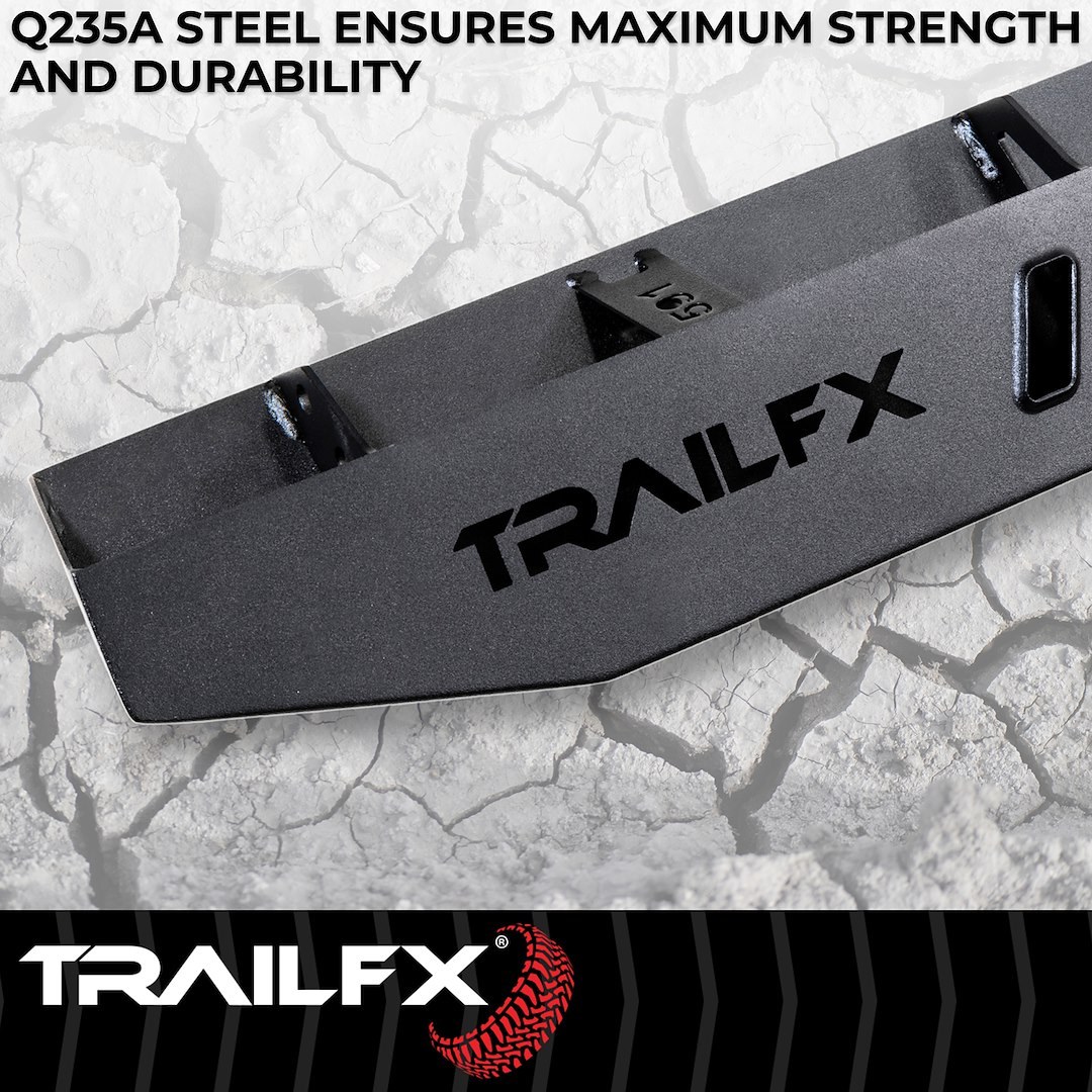 TrailFX Running Board, Tfx Overland Running Board, Bolt on, Powder Coated, Matte Black, Steel, With One Step Area Per Bar – ORB006