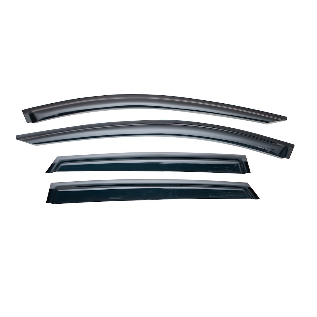 TrailFX Rainguard, Tfx 4-PC Window Vents, Low Profile, Tape-On, Smoke, Tinted Acrylic, Set of 4, Custom Design – 4428H