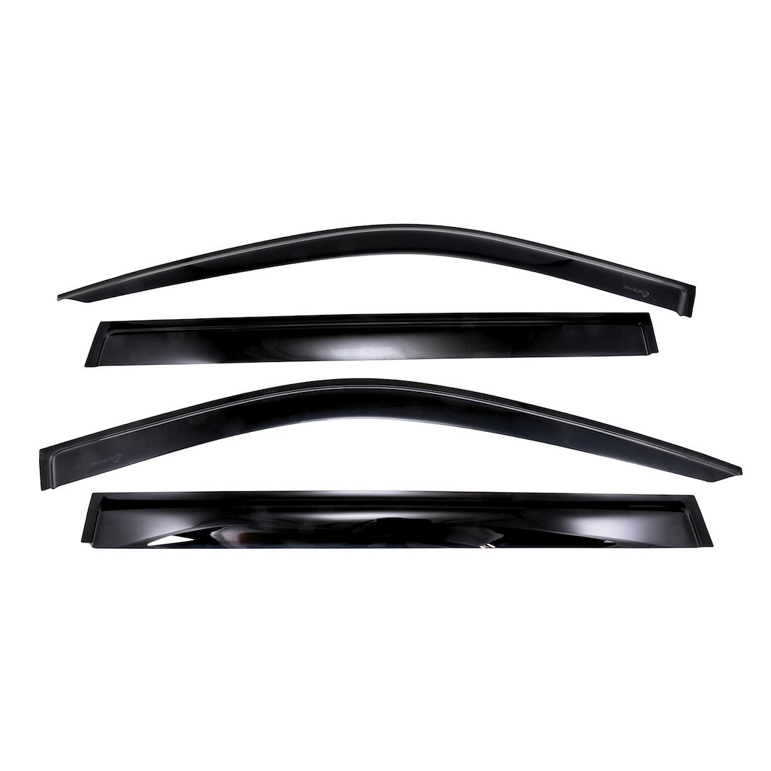 TrailFX Rainguard, Low Profile, Fits Front and Rear, Tape-On, Smoke, Acrylic, Set of 4 – 4716H