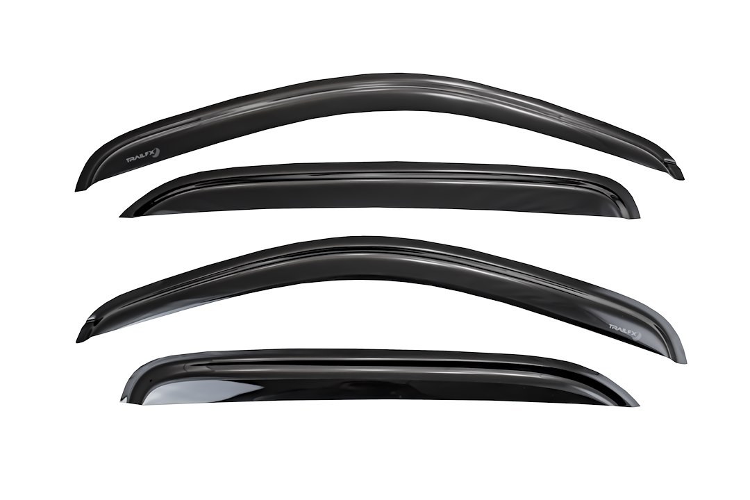 TrailFX Rainguard, Tfx 4-PC Window Vents, Low Profile, Tape-On, Smoke, Acrylic, Set of 4 – 4843H